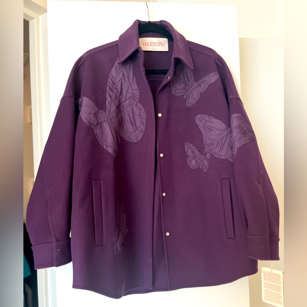Valentino Plum Virgin Wool Coat NWT